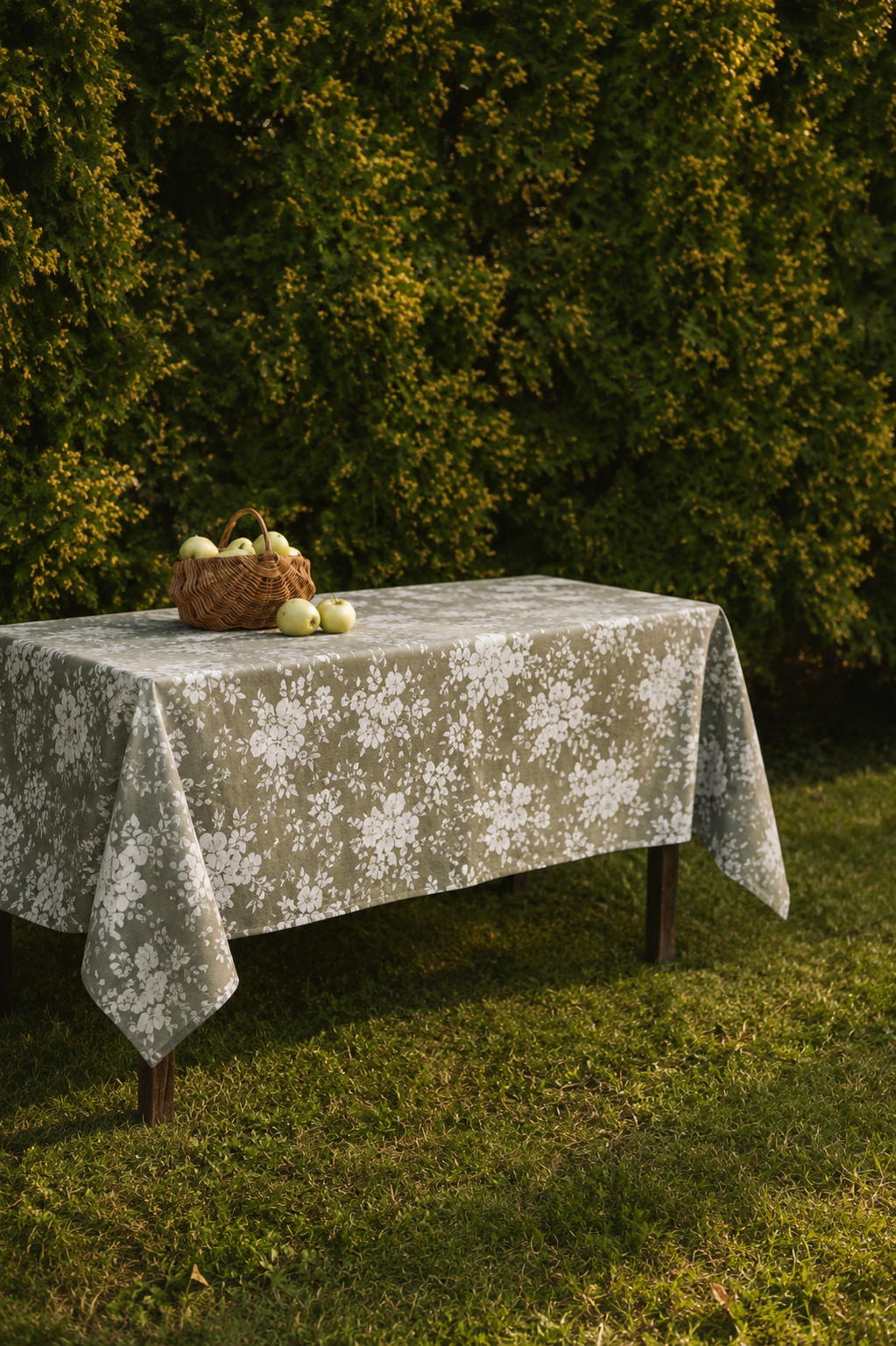 Vintage Sage Floral Tablecloth (60” x 102”)