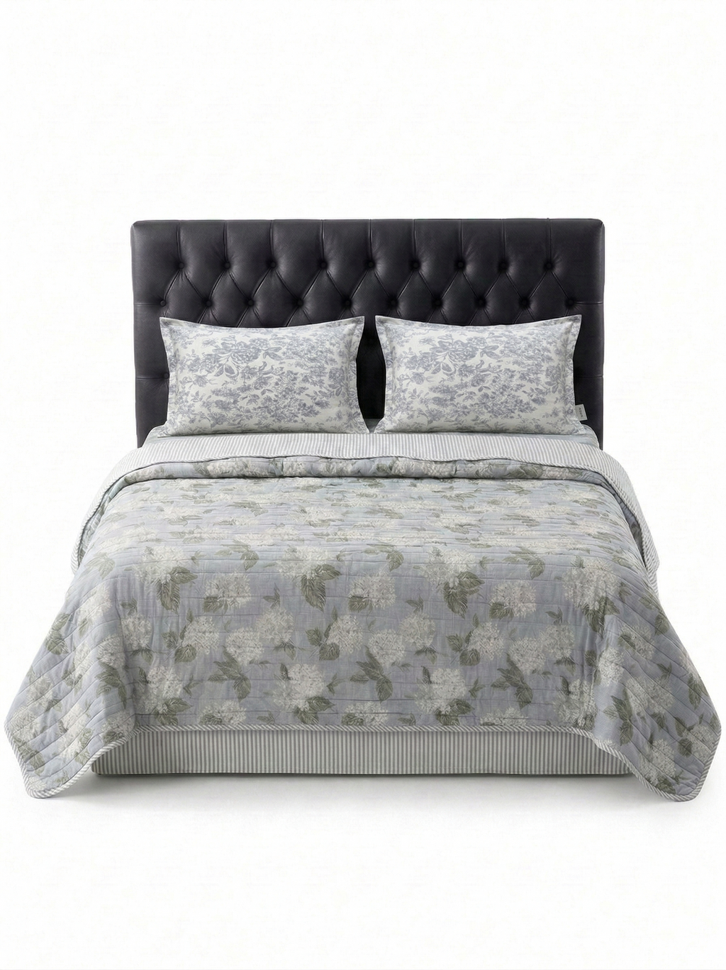 Hydrangea Garden Reversible Quilted 3pc Set – Premium Imported Cotton Bedding