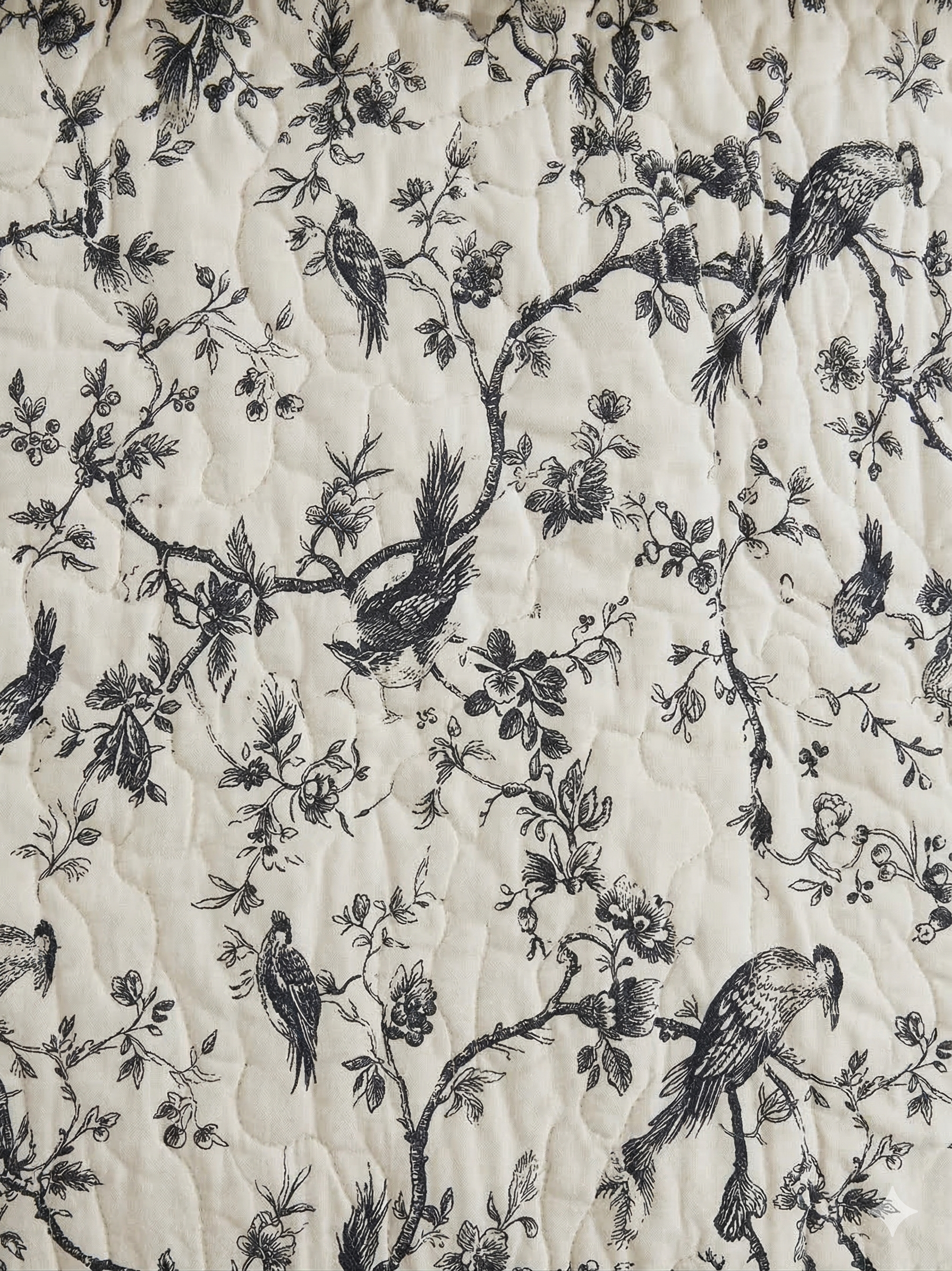 Paris Heritage Floral Humming 3-Piece Quilted Bedspread Set