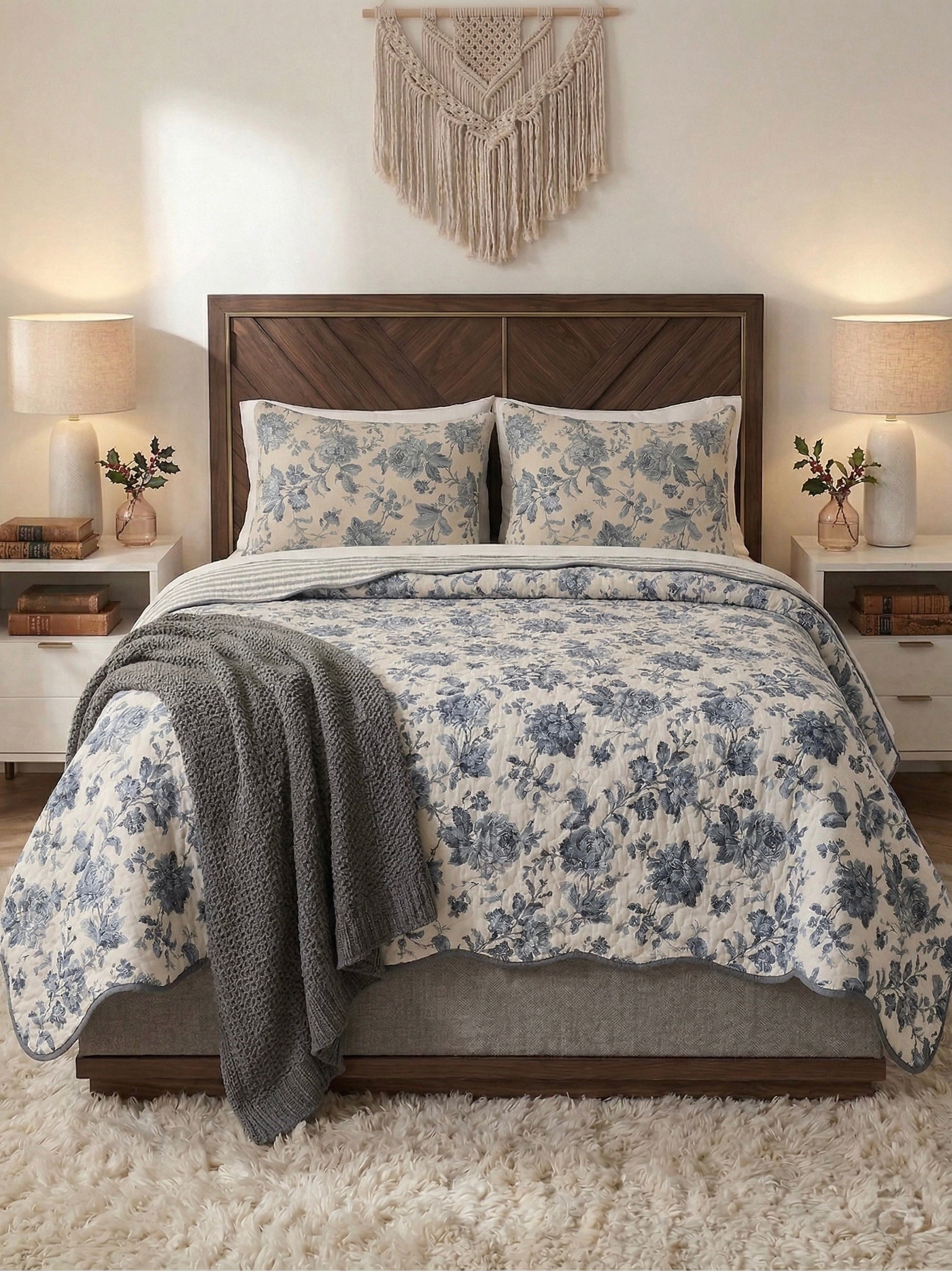 Midnight Toile Heritage 3-Piece Bedspread Set
