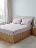 Soft Mauve Gingham King Bed Sheet Set
