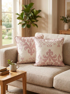 Embroidered Silk-Blend Filled Cushion Pair