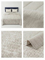 Wildflower Stripe Reversible Quilted 3pc Set - Soft Cotton Quilt Bedding Set for Bedroom