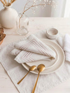 Linen Napkins in Dusty Rose & Sand 6pc Napkin Set