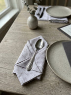 Ethereal Leaf Linen Set | 8 Napkins & Oversized Tray Mat
