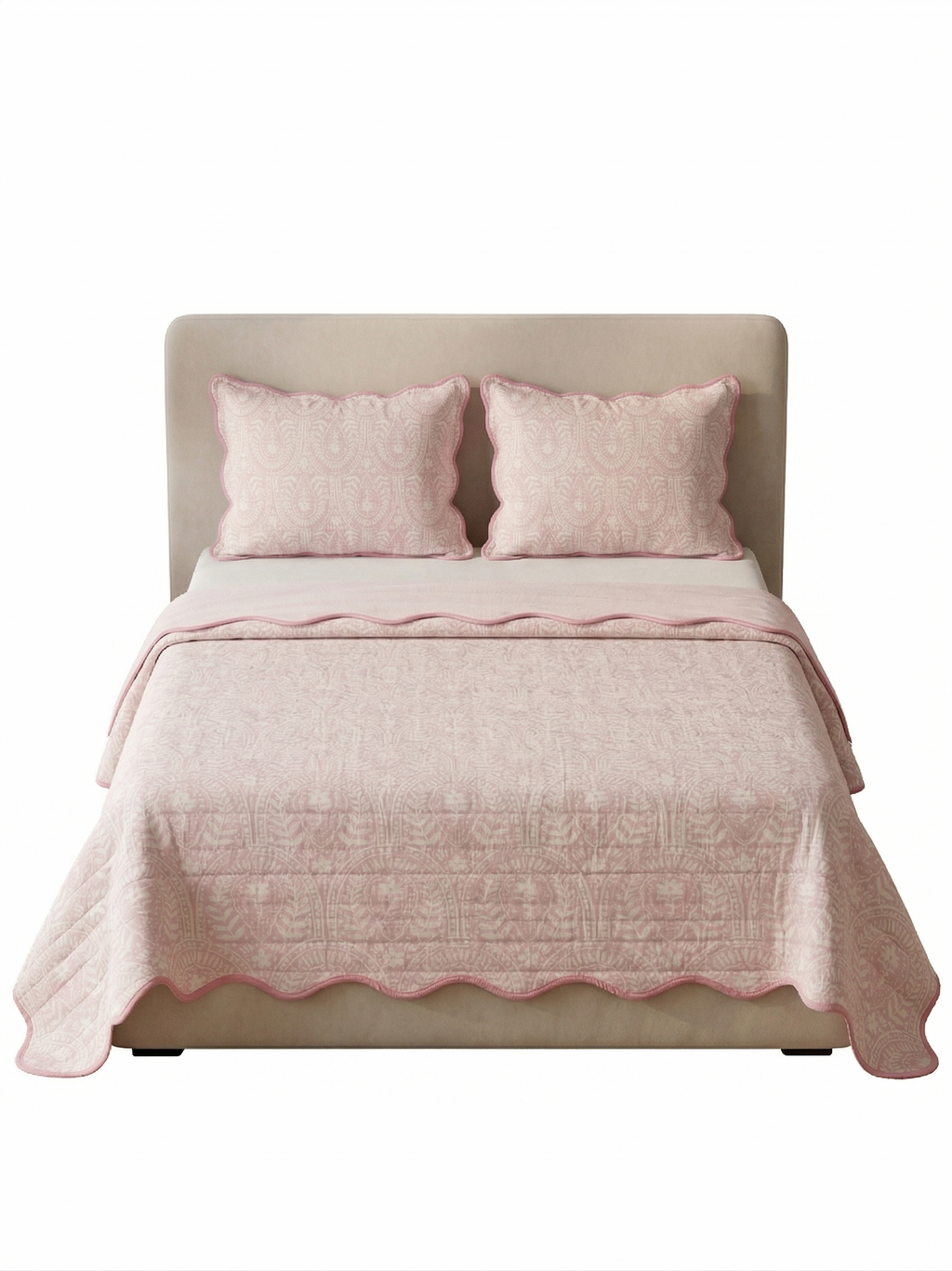 Blush Paisley Reversible Quilted 3pc Set – Bedspread