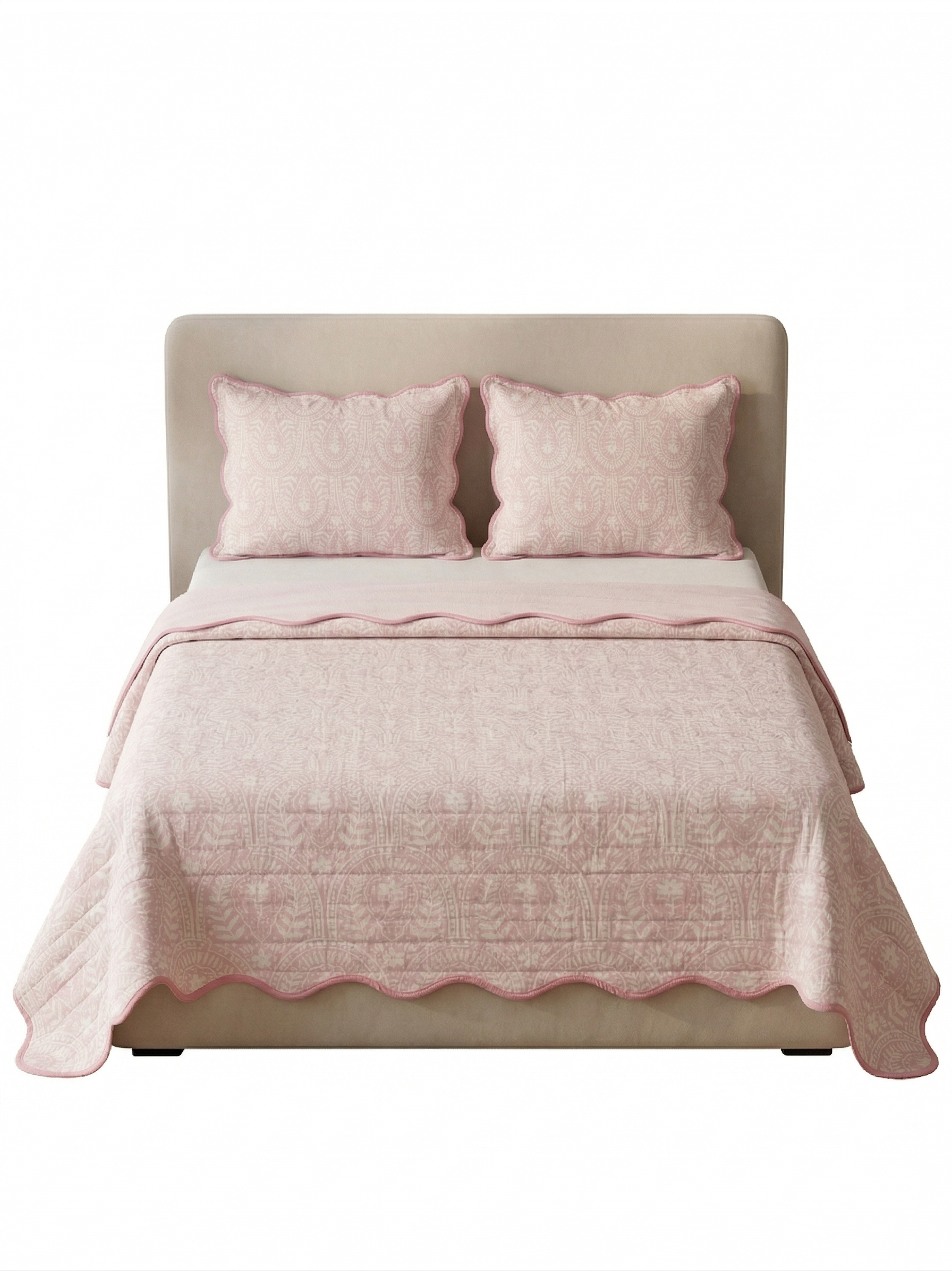 Blush Paisley Reversible Quilted 3pc Set – Bedspread