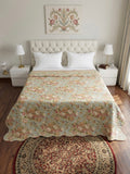 Vintage Rose & Striped Reversible 3pc Quilted Set - Bedspread