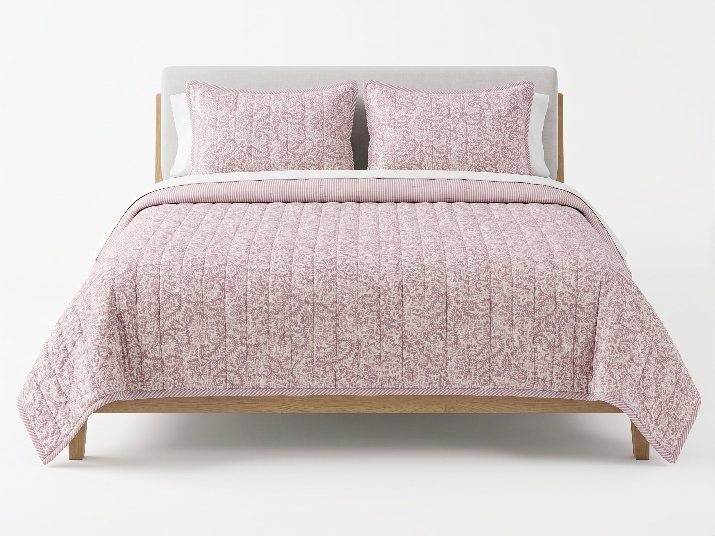Desert Rose Floral Reversible Quilted Bedspread Set