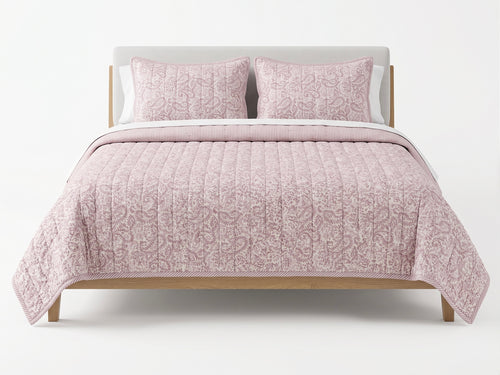 Desert Rose Floral Reversible Quilted Bedspread Set