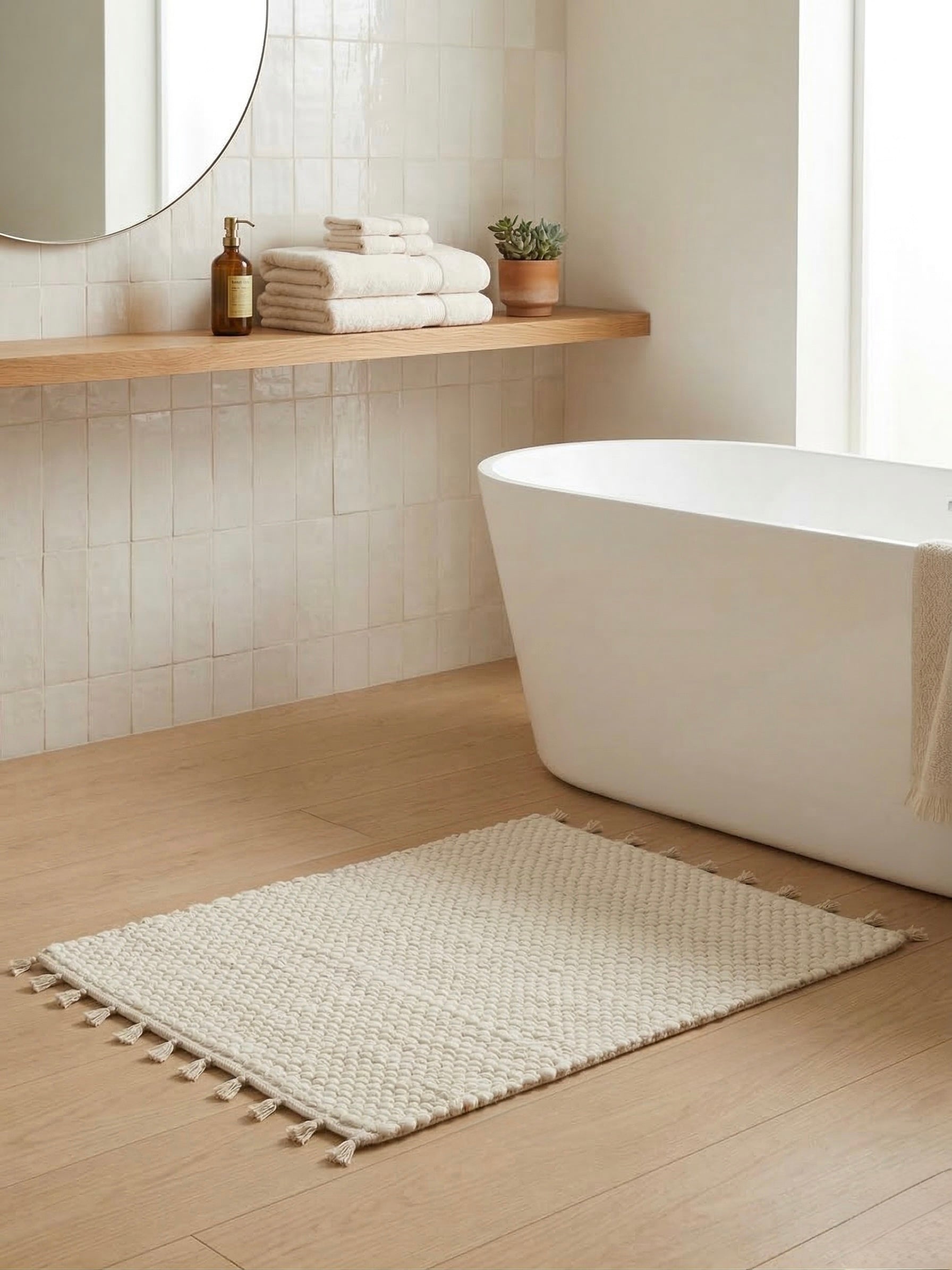 The Pebble Weave Tassel Rug