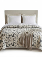 Paris Heritage Floral Humming 3-Piece Quilted Bedspread Set