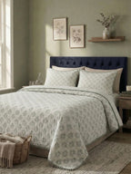 Sage Botanical Reversible Quilted 3pc Set – Premium Imported Cotton Bedding