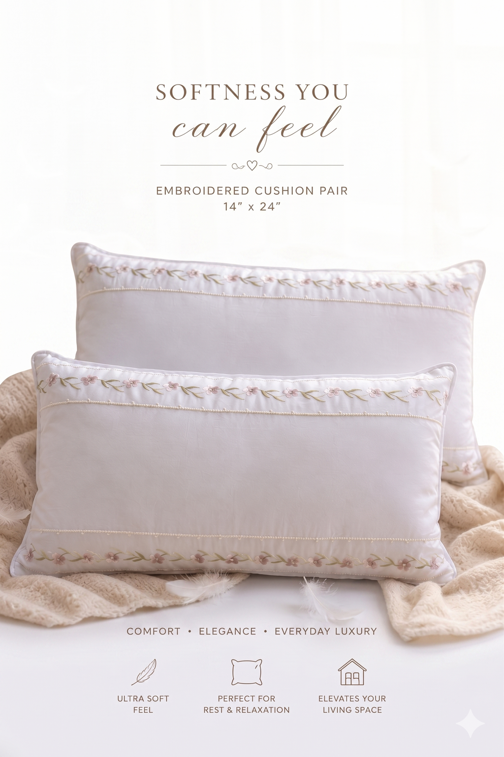 Blossom Whisper Filled Cushion Pair
