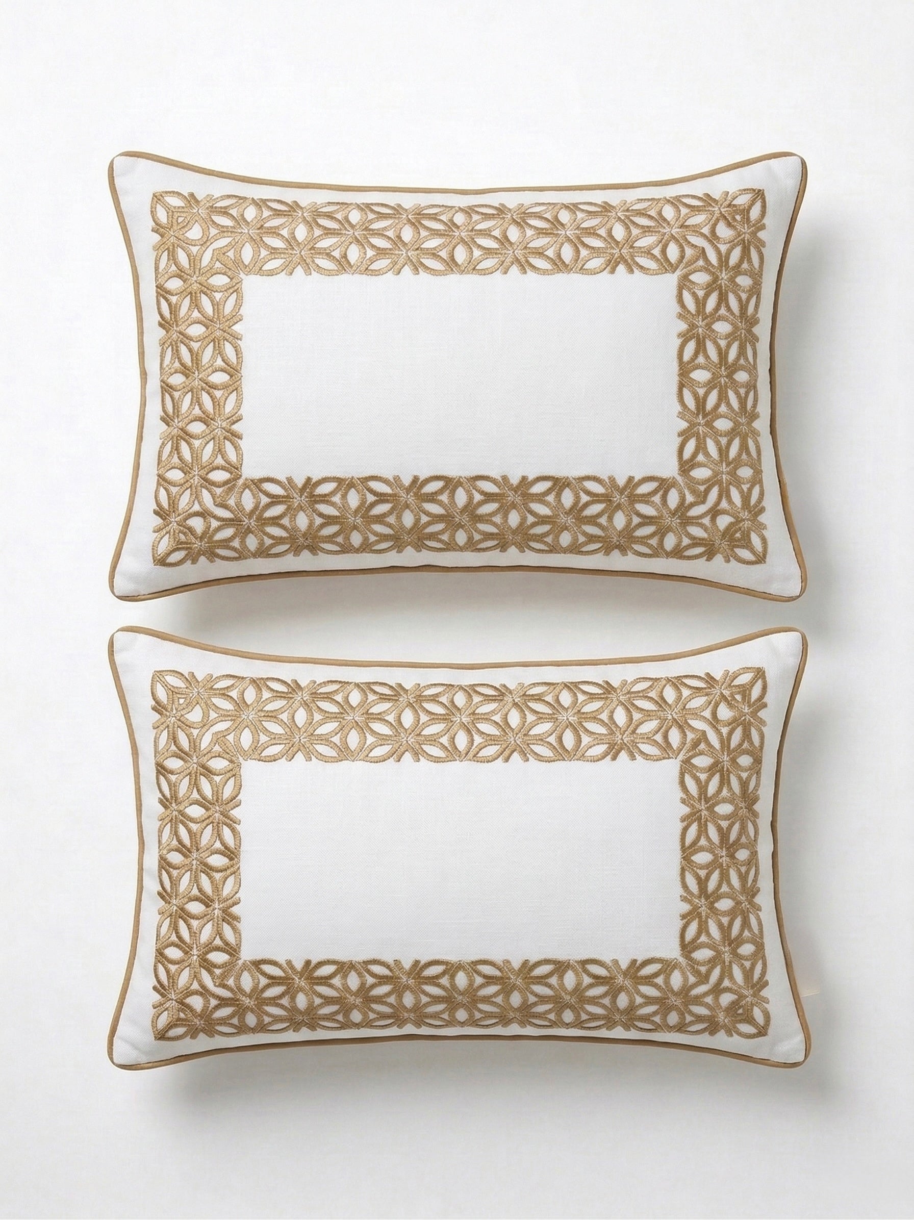 Luxe Embroidered Pillow Sham Cover Pair