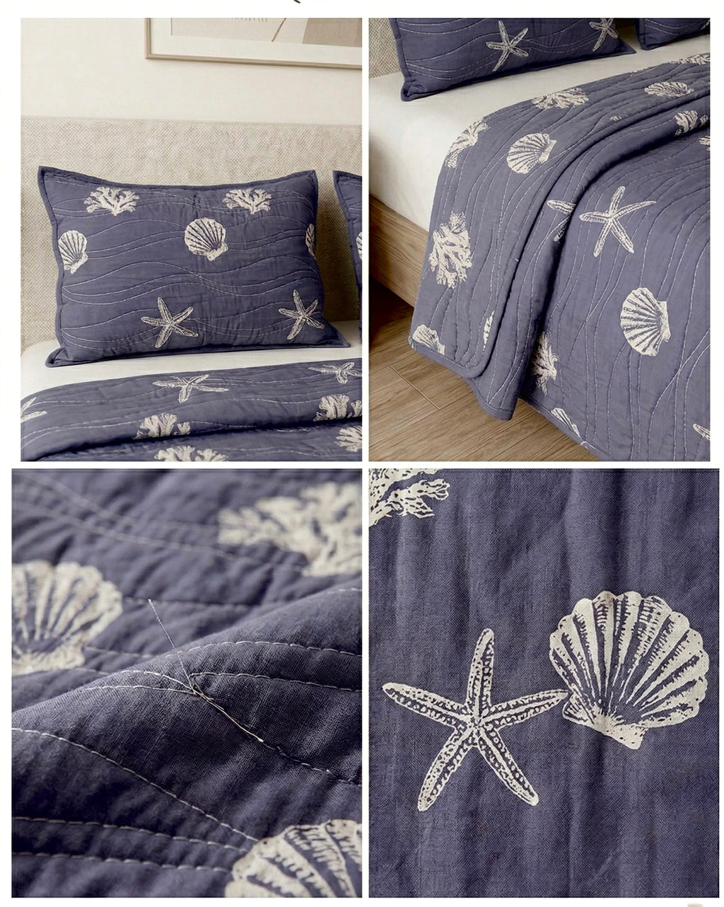 Shell & Starfish Quilted 3pc Set – Bedspread
