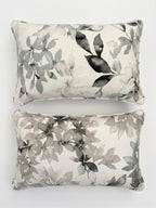 Monochrome Floral Watercolor Filled Cushion Pair