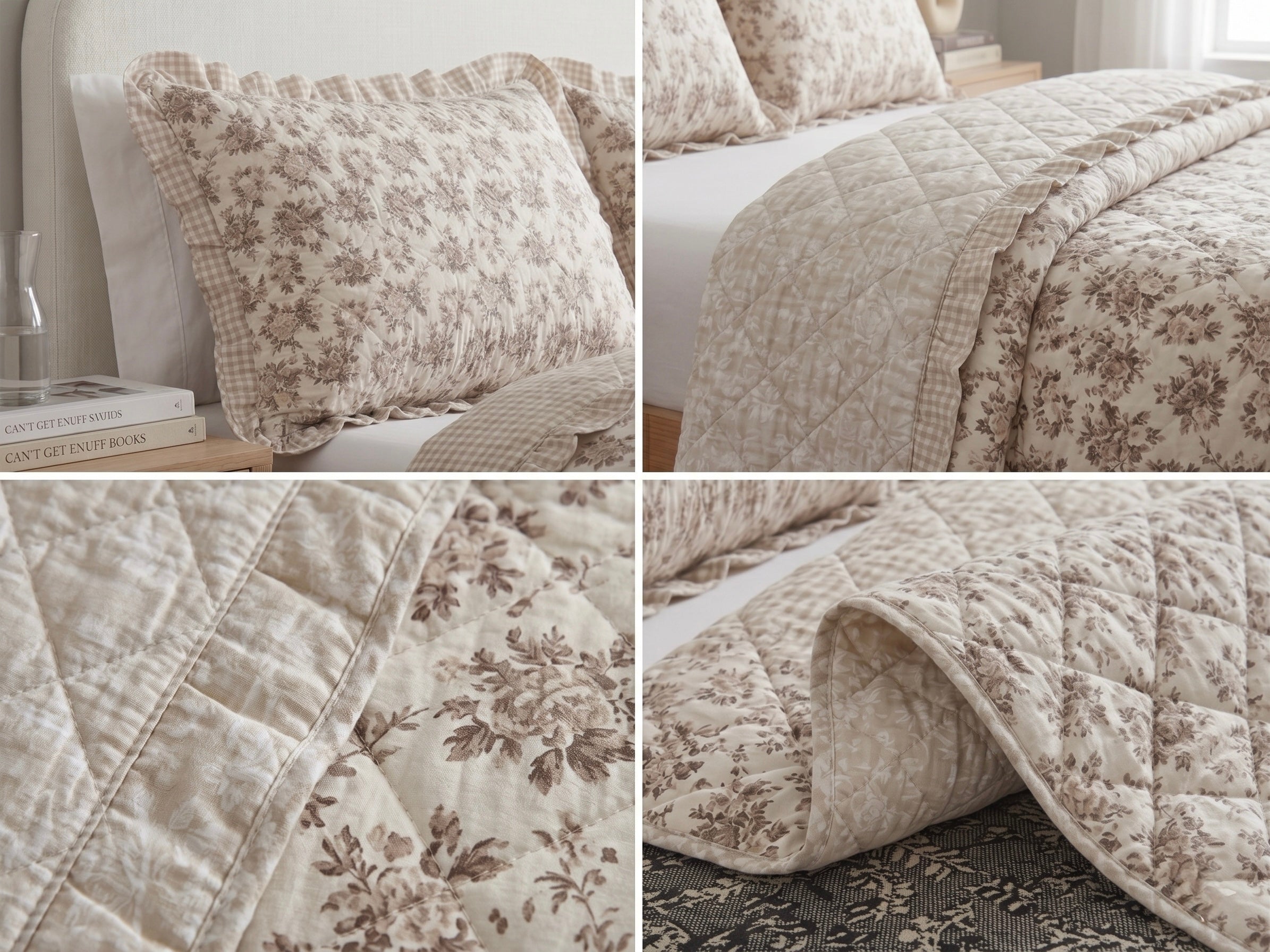 Wildflower Retreat Reversible Quilted Bedspread Set