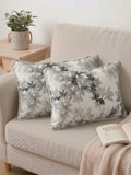 Monochrome Floral Watercolor Filled Cushion Pair
