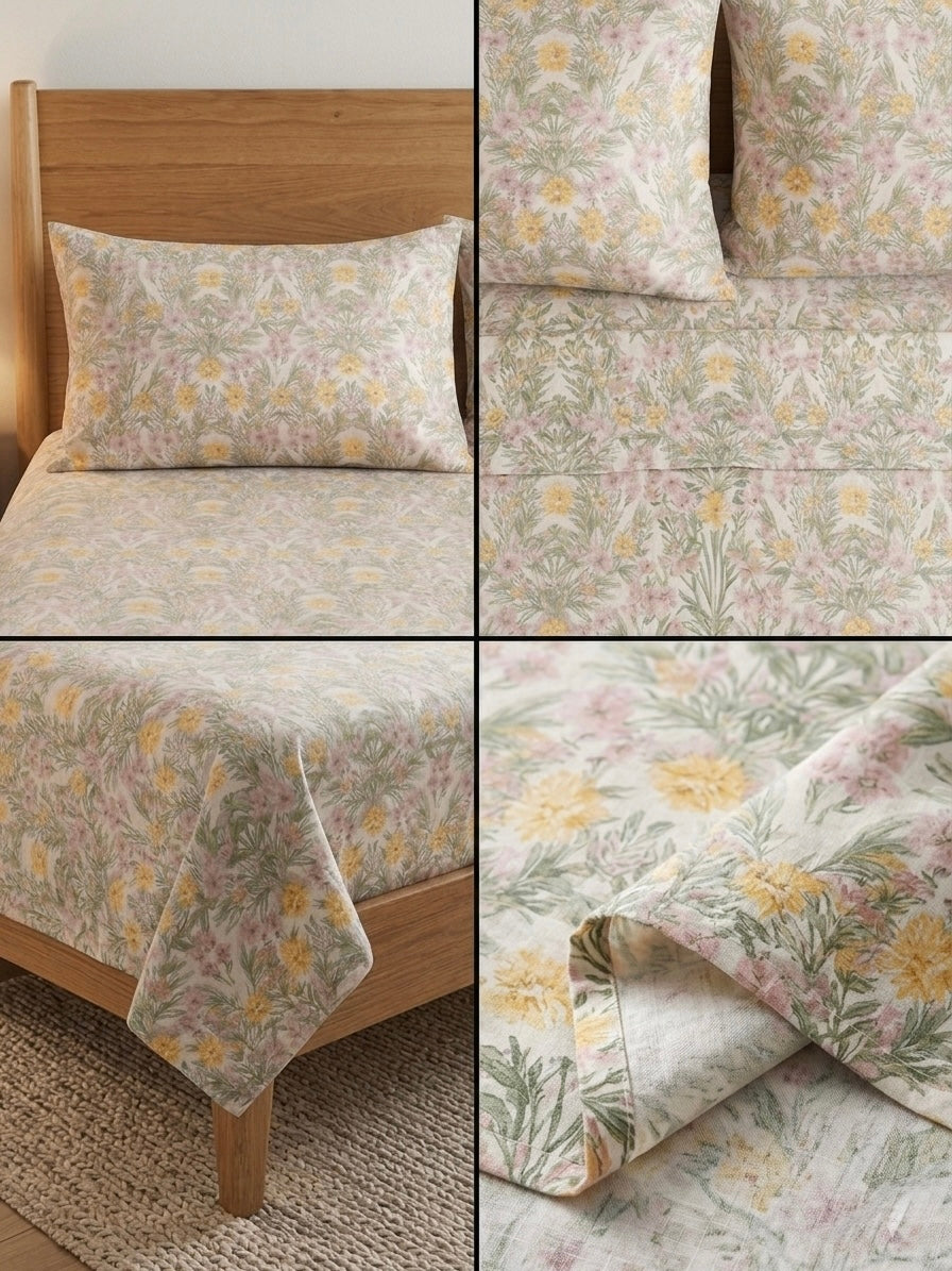 Floral Meadow King Size Bedsheet Set