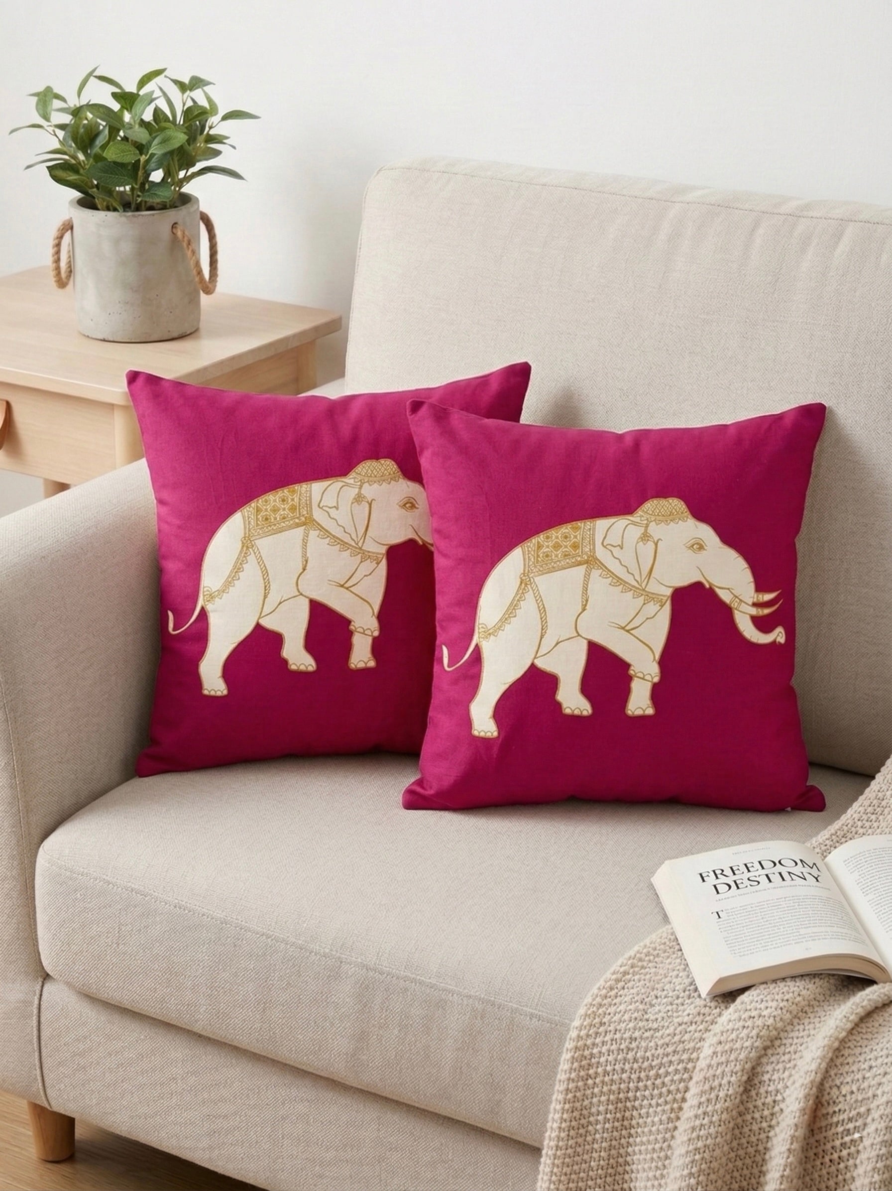 Golden Vine Filled Cushion Pair