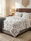 Nature's Elegance Embroidered 3-Piece Bedspread Set