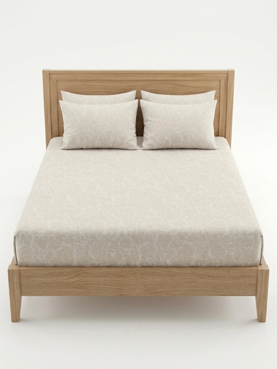 Ivory Bloom King Size Bedsheet Set