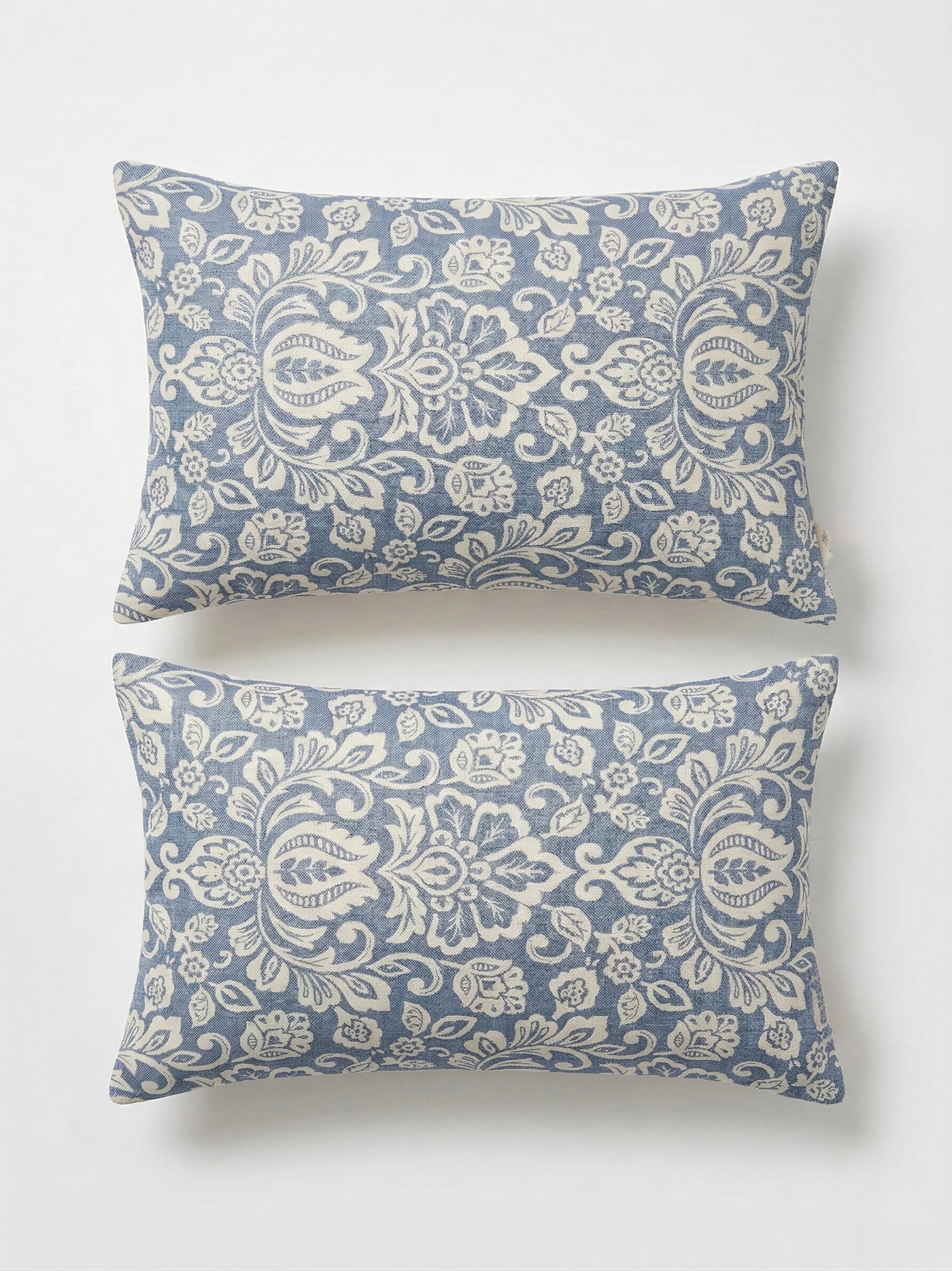 Serene Azure Damask Pillow Cover Pair
