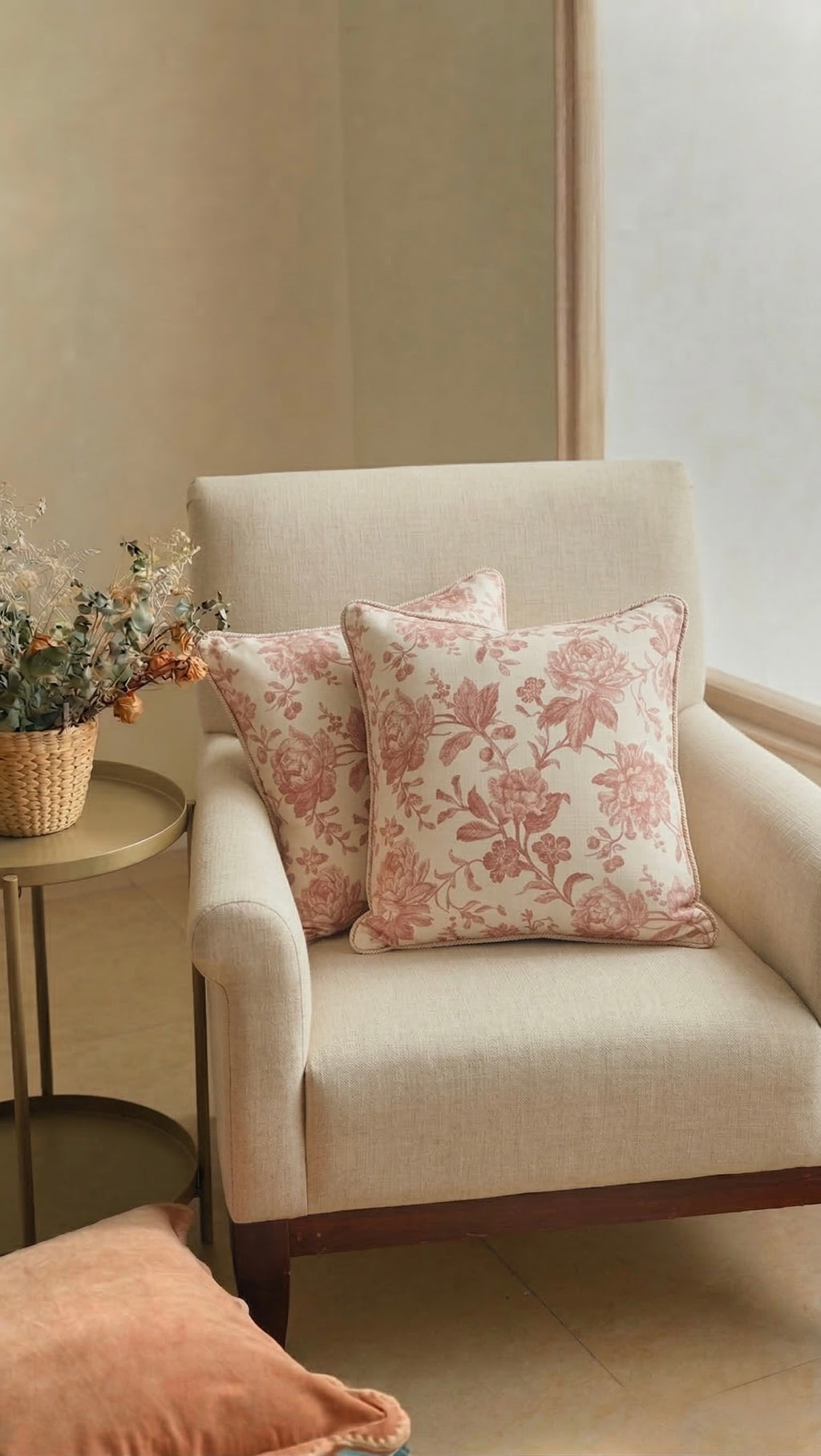 The Juliette Vintage Floral Filled Cushion Pair
