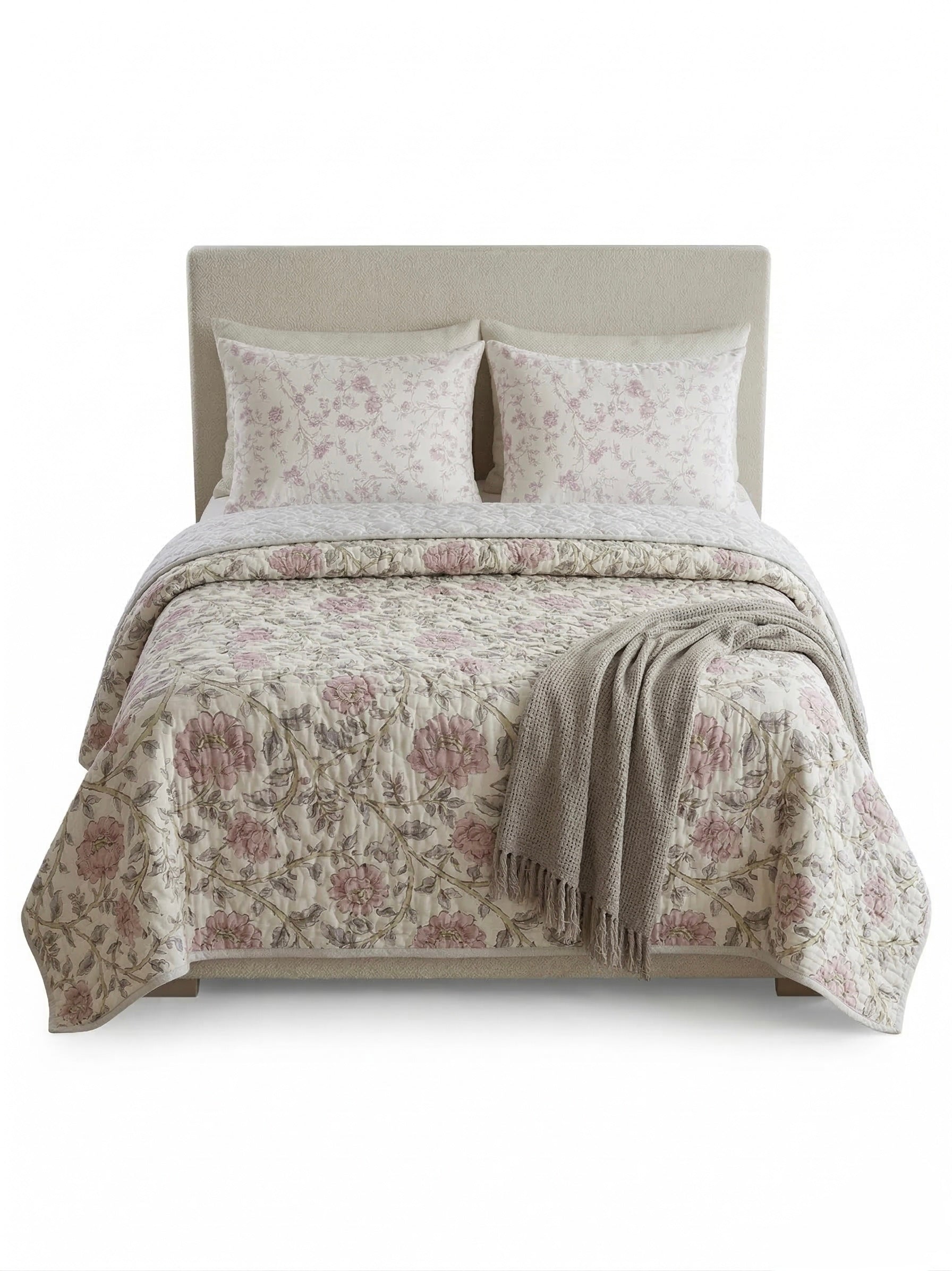 The Roseland Manor Reversible Quilted 3pc Bedspread Set – Premium Imported Cotton Bedding