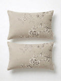 Earthy Beige Floral Pillow Cover Pair