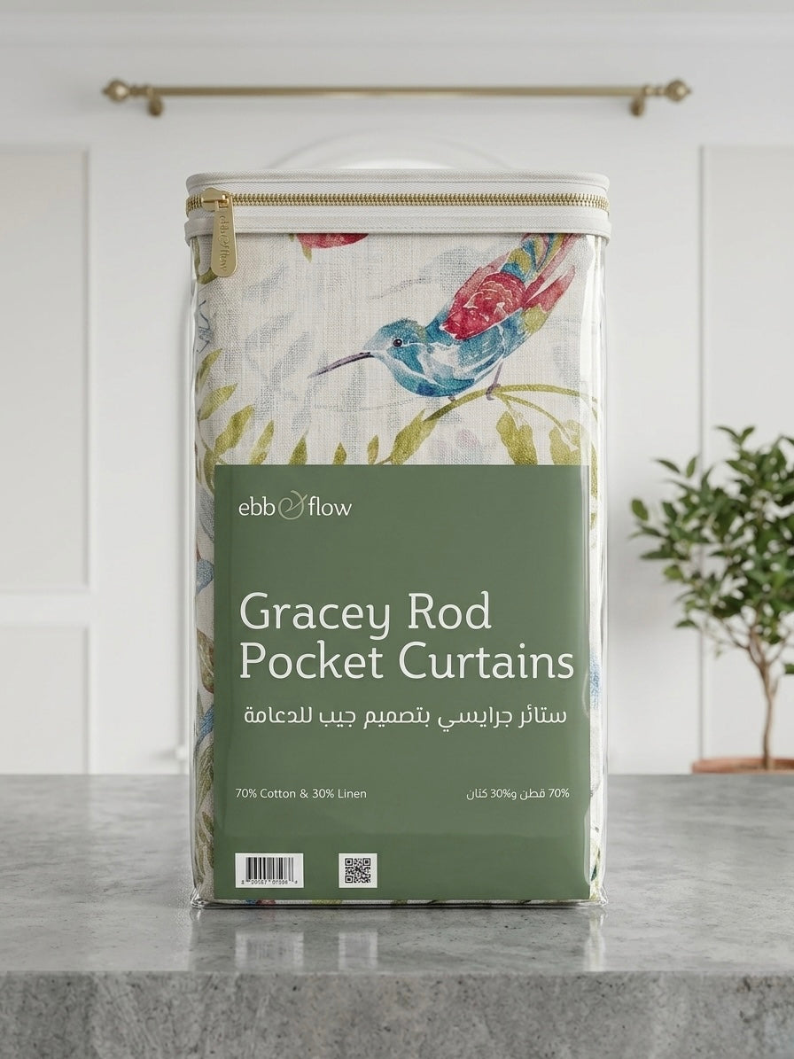 Gracey Rod Pocket UAE Curtain Pair Set