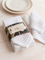 Linen Napkins in Dusty Rose & Sand 6pc Napkin Set