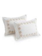 Gold Leaf Embroidered King Size Bedsheet Set