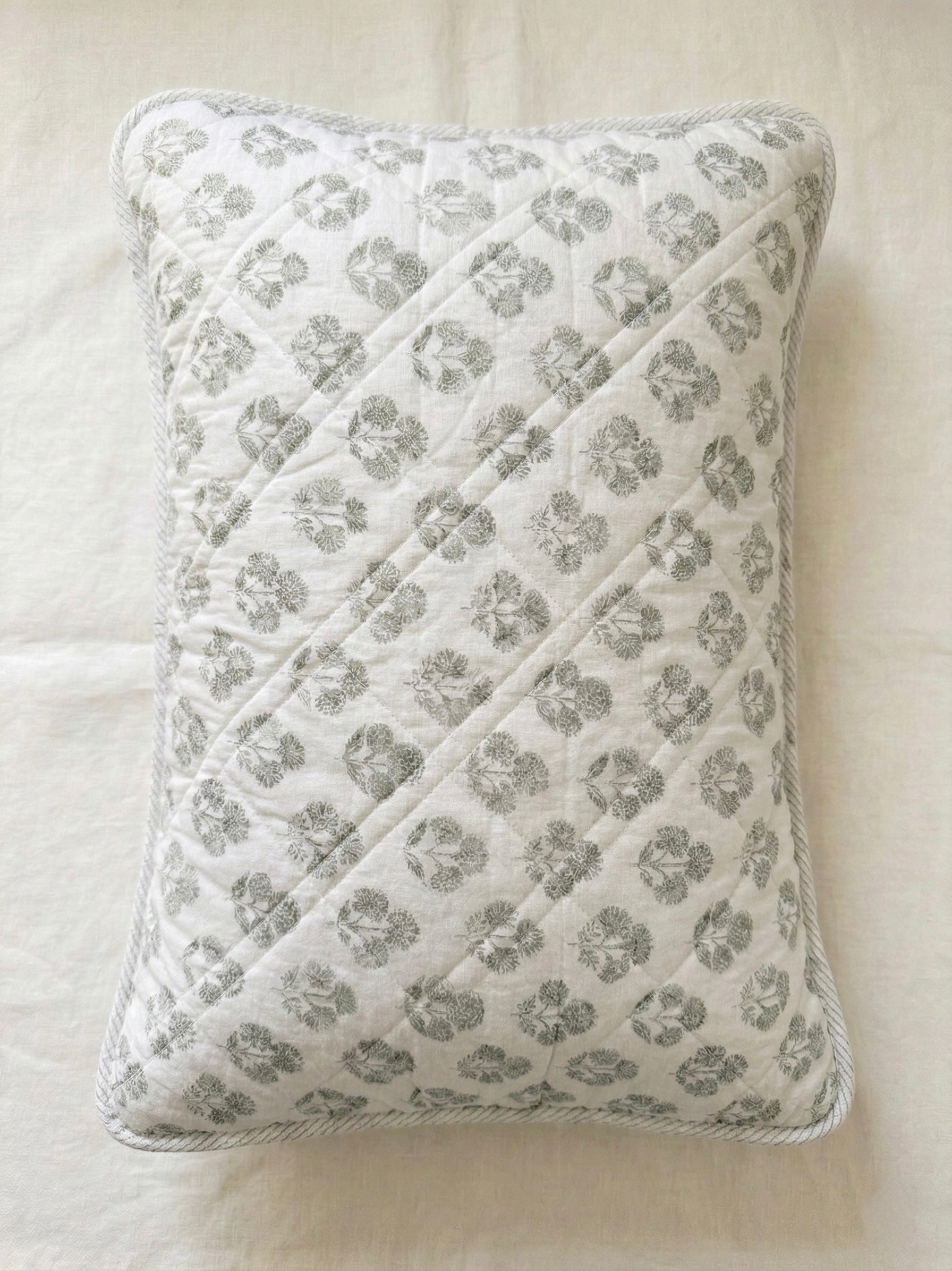 Sage Botanical Reversible Quilted 3pc Set – Premium Imported Cotton Bedding