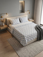 Midnight Bloom & Cream 3pc Quilted Set - Bedspread