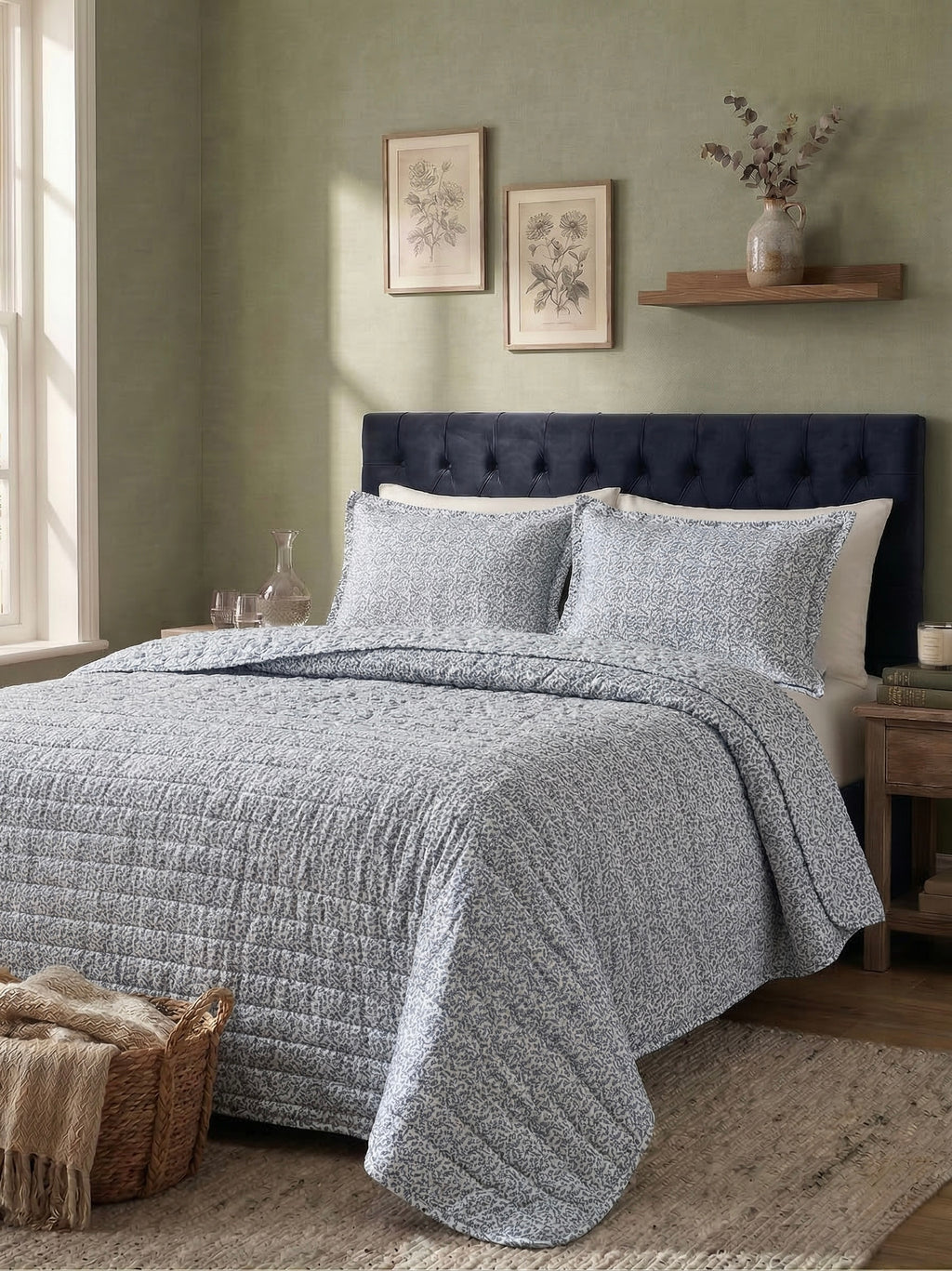 The Provence Petal Reversible Quilted 3pc Set – Premium Imported Cotton Bedding