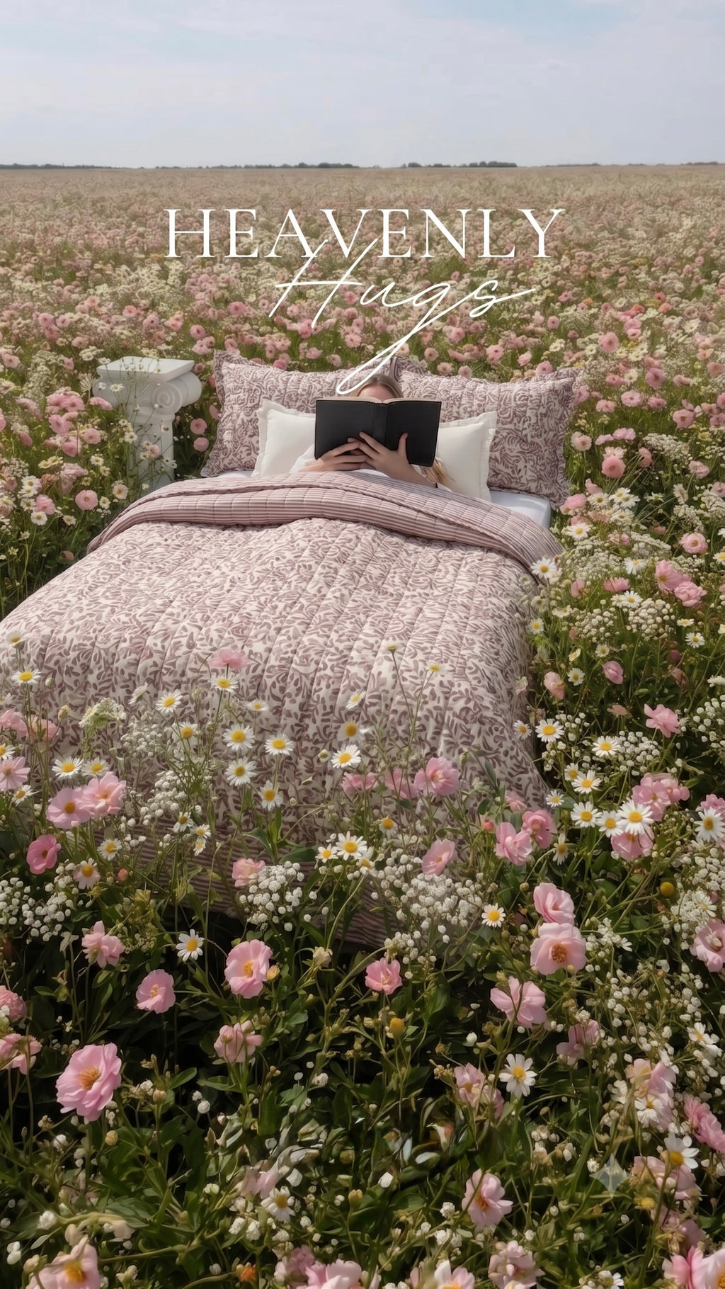 Desert Rose Floral Reversible Quilted Bedspread Set