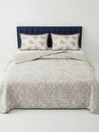 Wildflower Stripe Reversible Quilted 3pc Set - Soft Cotton Quilt Bedding Set for Bedroom