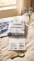 Cacharel Blue Floral Floor Cushion Cover Pair