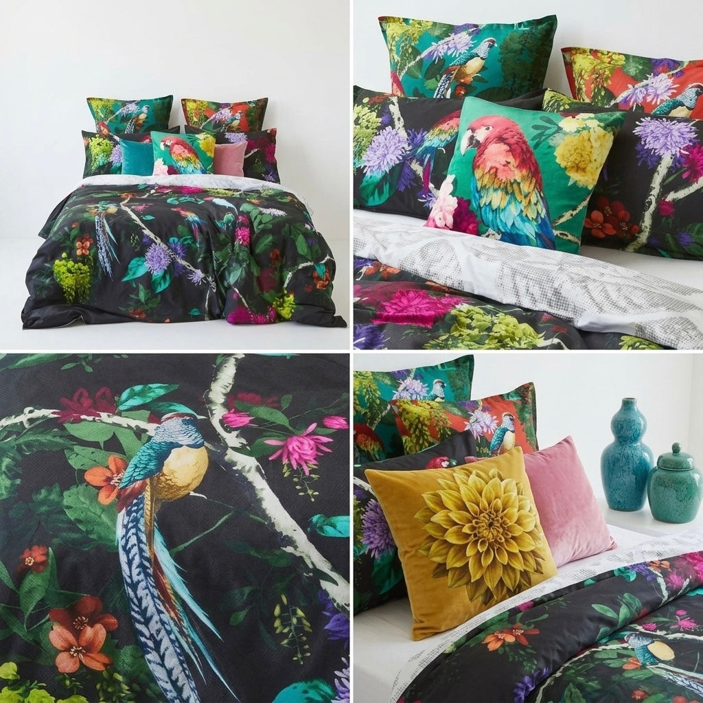 The Chintz Black Queen Duvet Cover Set