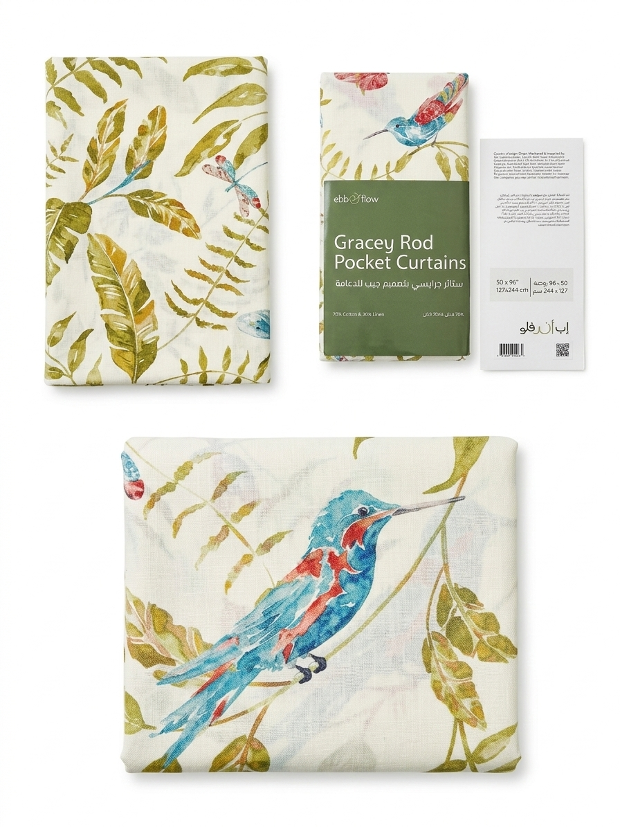 Gracey Rod Pocket UAE Curtain Pair Set