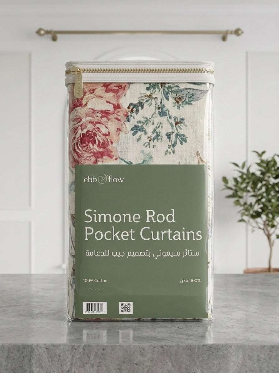 Simone Rod Pocket UAE Curtain Pair Set