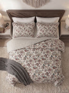 The Vintage Rose Garden | Reversible Quilted 3-Piece Bedspread Set