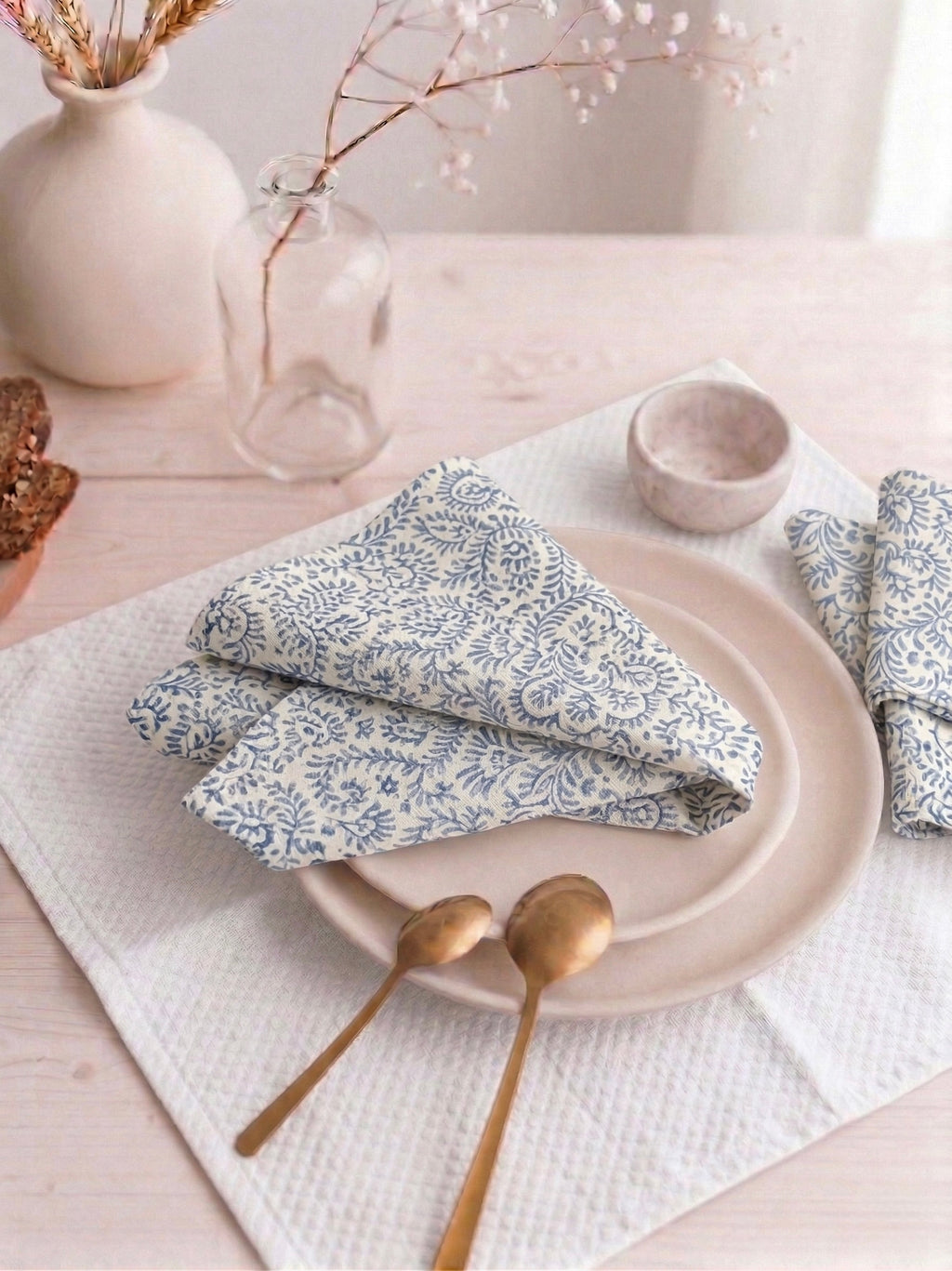 The Indigo Ivy 6pc Napkin Set