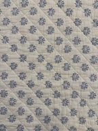 Blue Floral Reversible 3pc Quilted Set - Bedspread