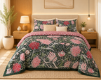Noir Botanica Floral Quilt Cover